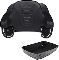 Vista 9 de TCMT Caja de maletero de motocicleta King de 13.7 pulgadas, pestillos negros, respaldo superior, juego de portaequipajes para Harley 2014-2025