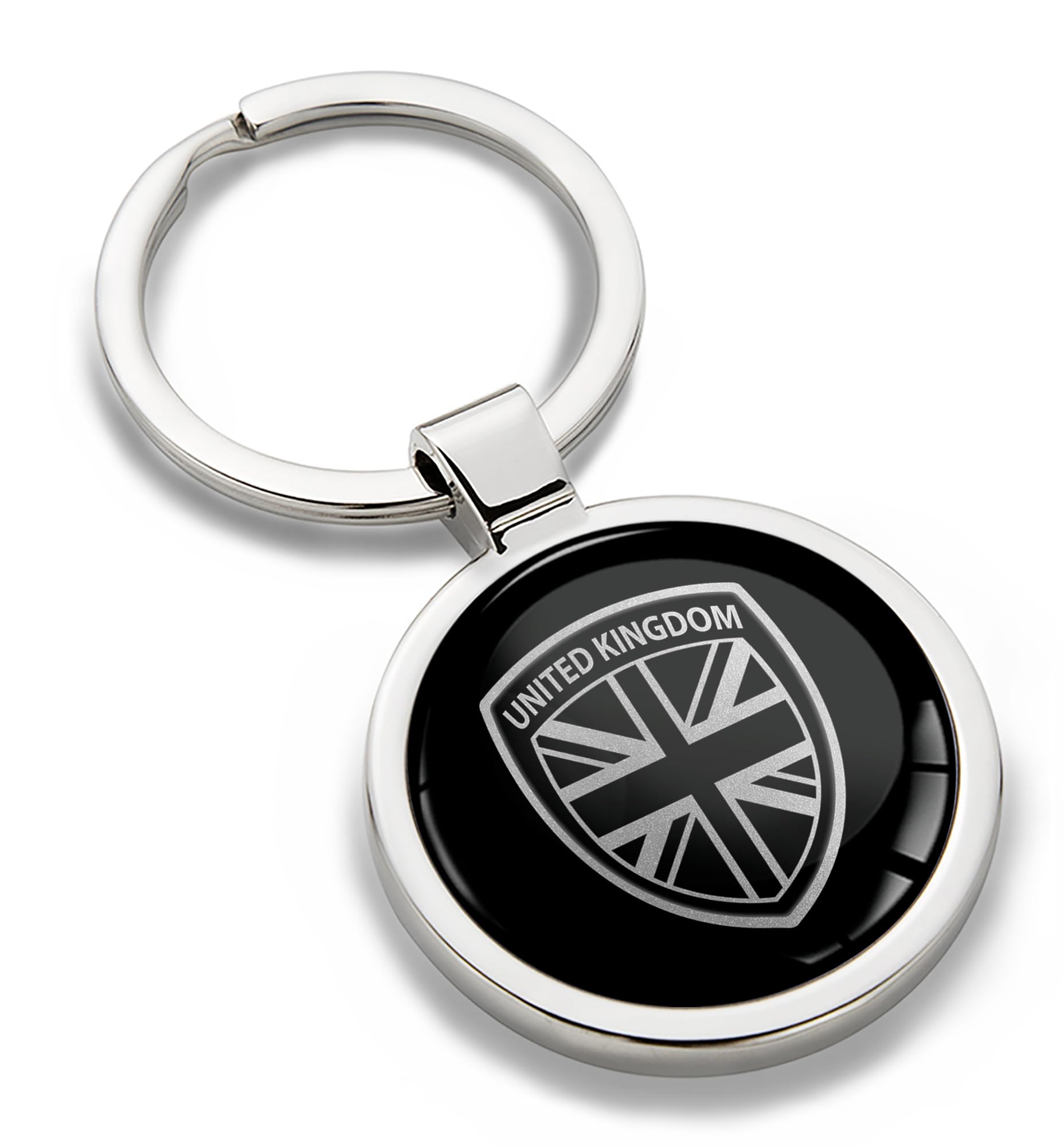 Biomar Labs Unisex England Uk Gb Emblem Kk 199 Metal Keyring With 3D Domed Sticker Key Chain Men Women Kk