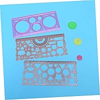 Vista 7 de 3pcs Geométrico Papelería Herramienta de Dibujo Geométrico Plantilla Regla Geométrica Regla