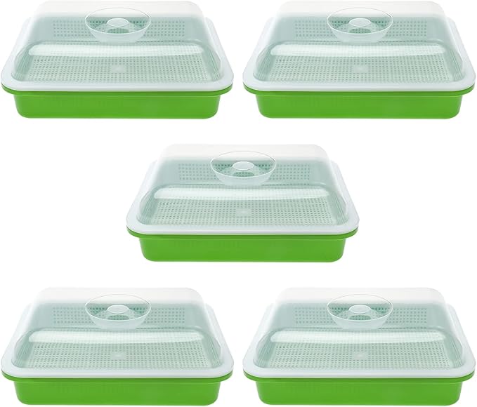 GAROATION Sprossen-Set Mit Tablett - Lebensmittelechtes PP Keimschale Für Weizengras