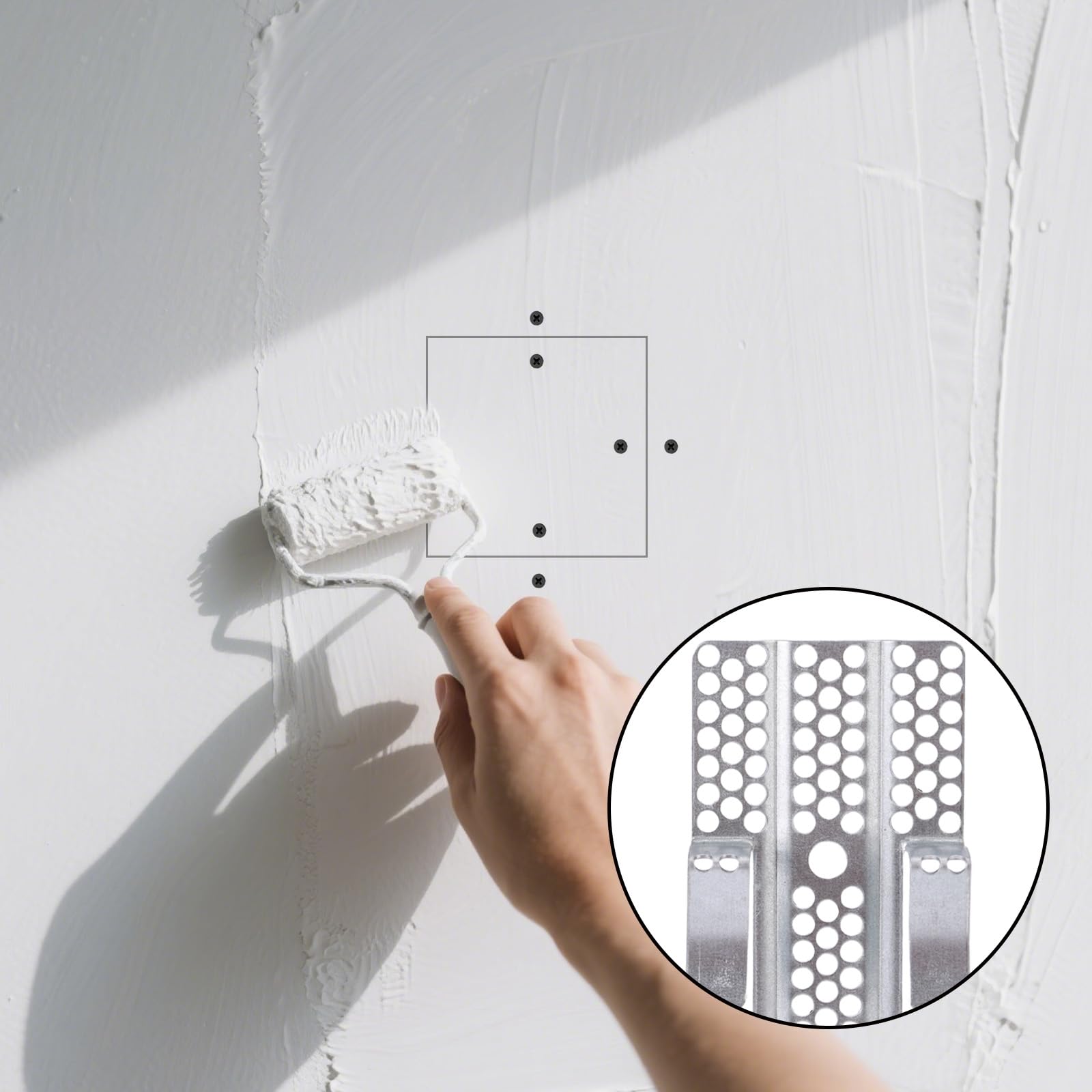BOXOB 50 Pezzi Clip Riparazione Cartongesso, 1,27cm Resistenti Metallo Morsetto per Cartongesso con Viti Abbinate per Pareti Danneggiate Fissaggio Fai Da Te