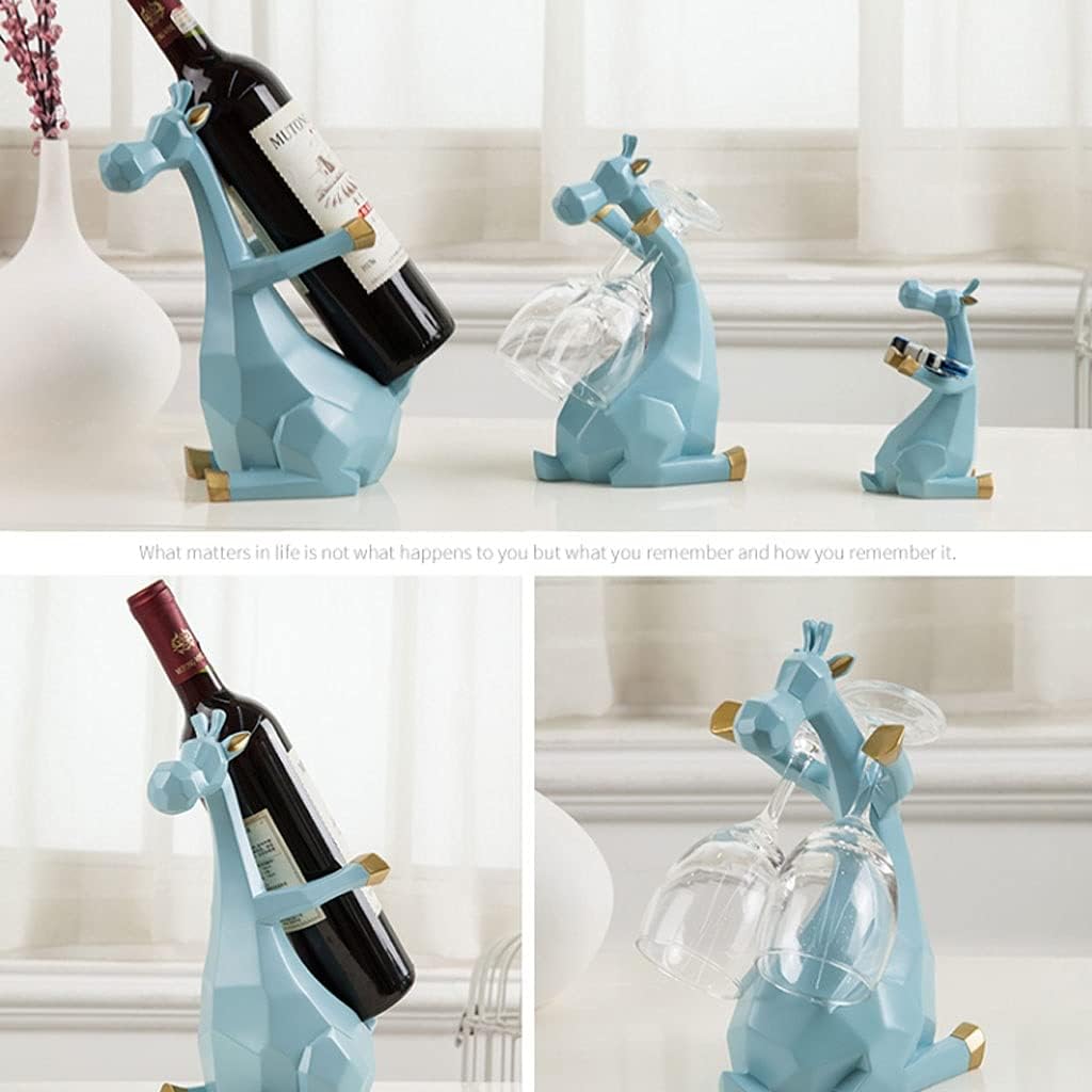 Wine Rack Creative Deer Wine Rack - Simple Home Wine Cabinet Decorations -Tabletop Simple Wine Rack Decoration - Countertop Wine Holder Bottle Rack (Color : Black)