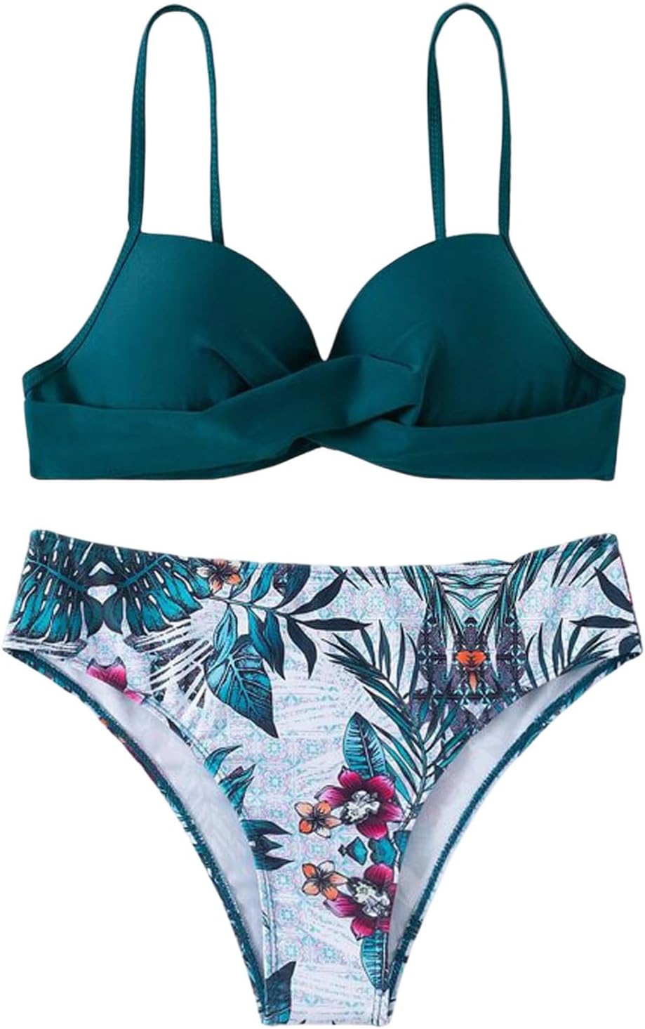 SweatyRocks Women's Floral Printed 2 Piece Bikini Set Twist Push Up Swimsuits Summer Beach Boho Bathing Suit - Image 6