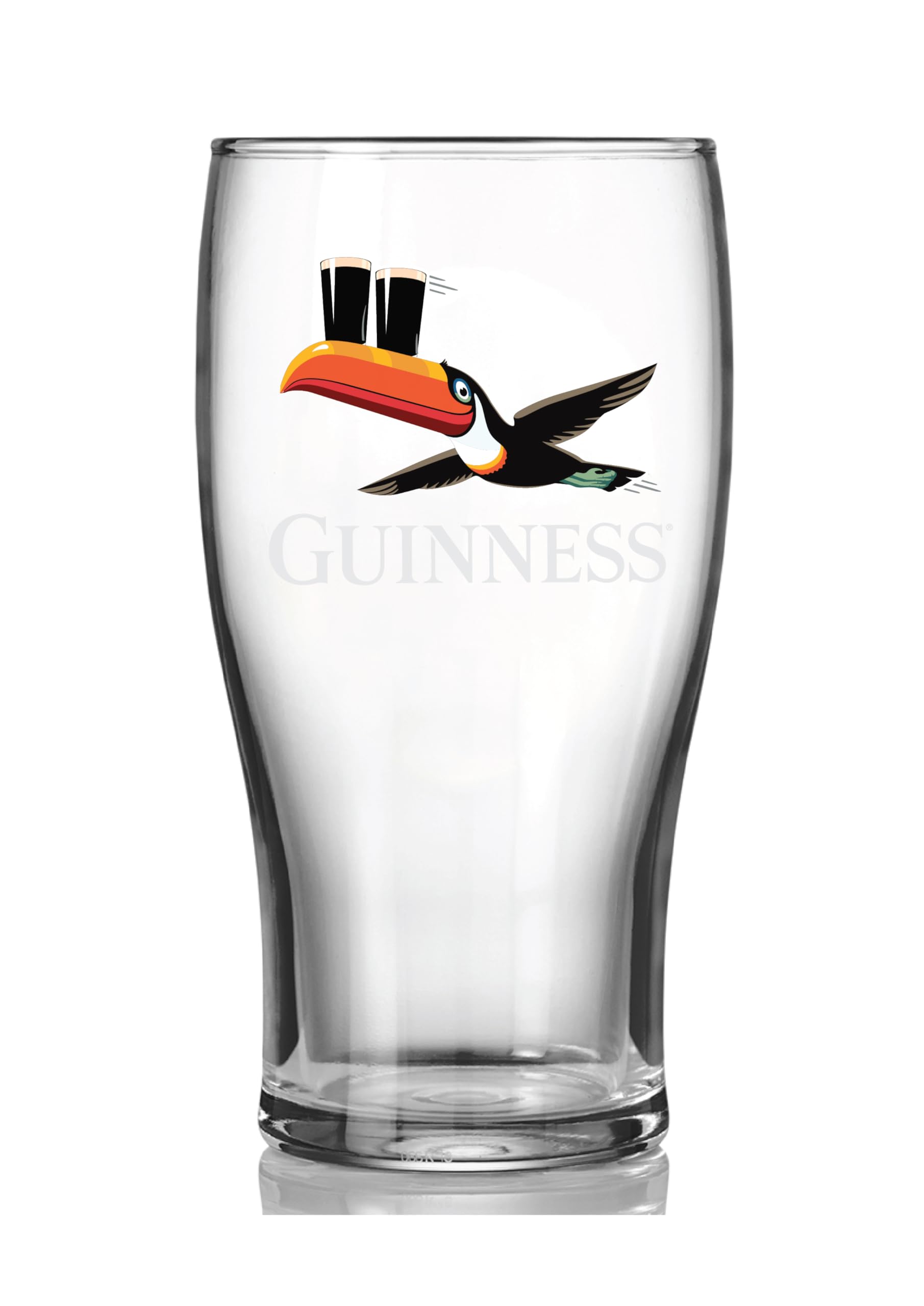 Guinness 20oz Tulip Glass Gilroy Flying Toucan | Official Mercahndise Vintage Design – Irish Pub Barware