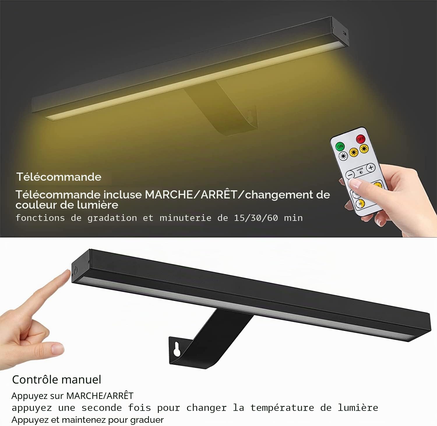 MIOBLUE Lampe d'affichage d'image sans fil avec batterie rechargeable à distance lampe de peinture avec 3 modes d'éclairage, dimmable dart Board avec cadre Portrait art Timer corps en métal