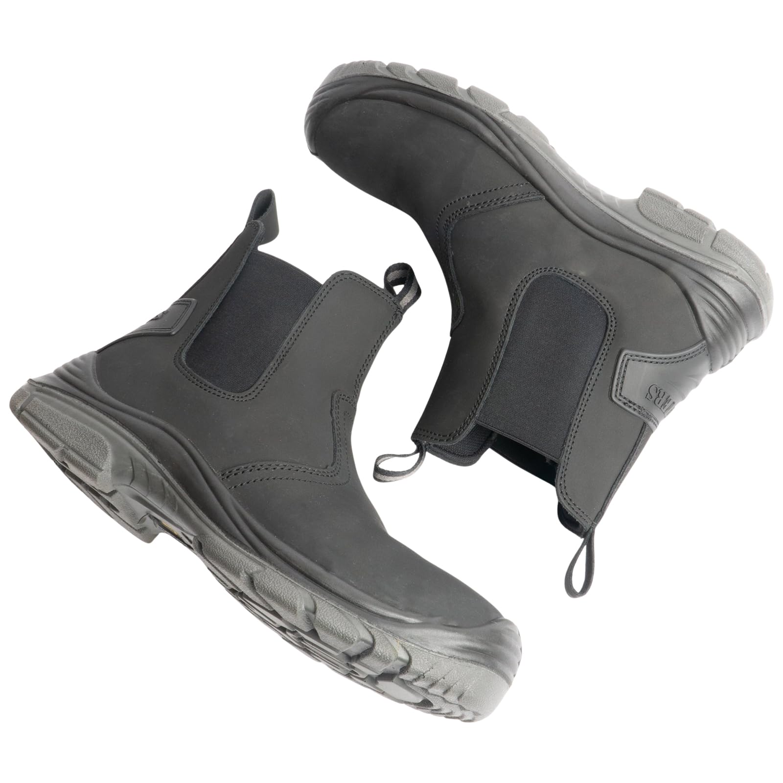 Grafters Mens Black Lightweight Safety Chelsea Dealer Work Boots M371A KD-UK