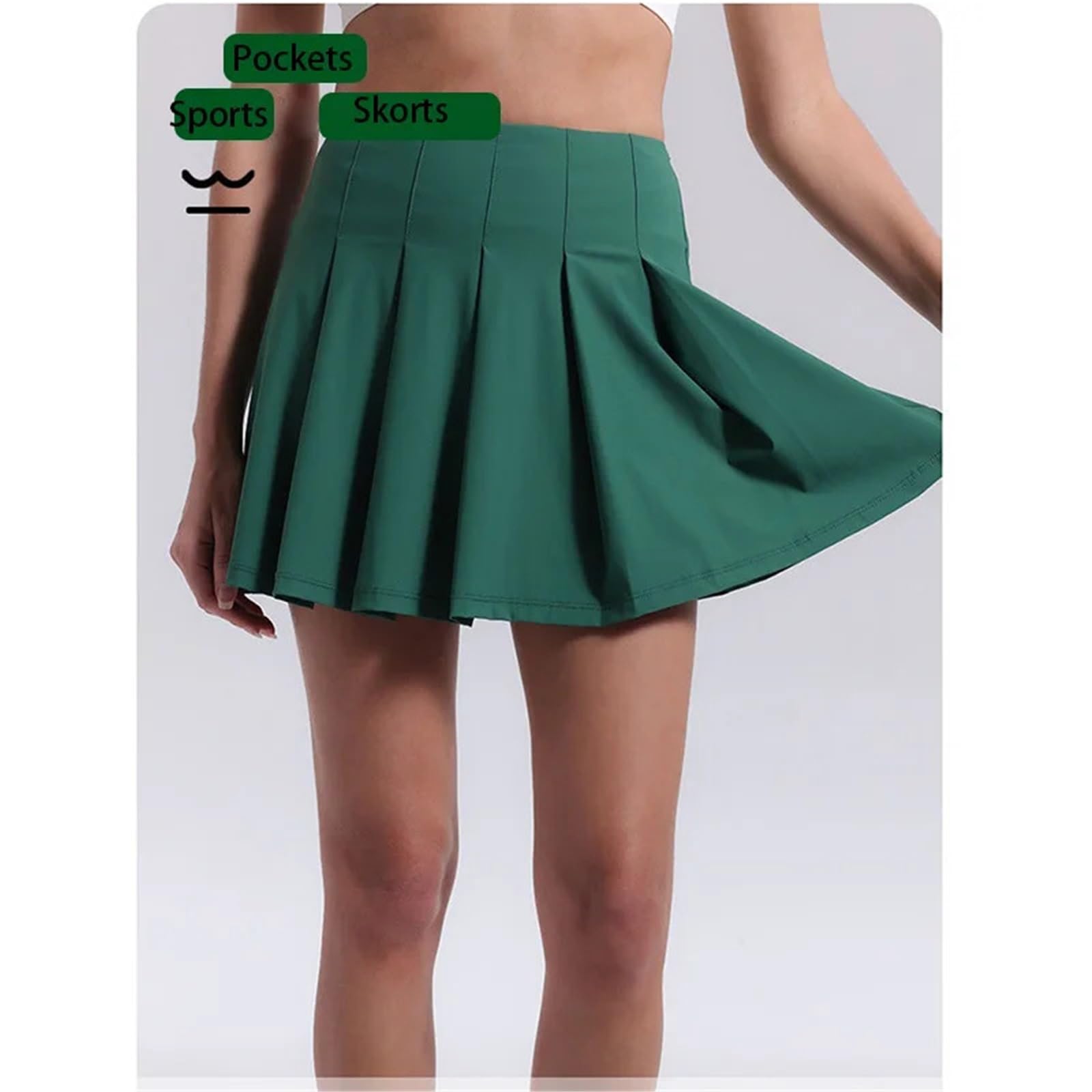 Falda de Tenis Plisada Nailon Spandex con Bolsillos | Multicolor SML XL Deportes Tenis Running Gimnasio Ocio: Plisados ​​Bolsillos Stretch Mujer