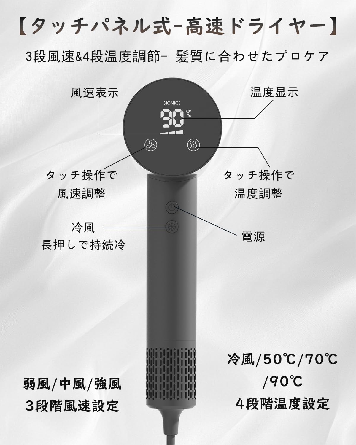 Amazon | ドライヤー 高速ヘアドライヤー 大風量 20s速乾 3億高濃度