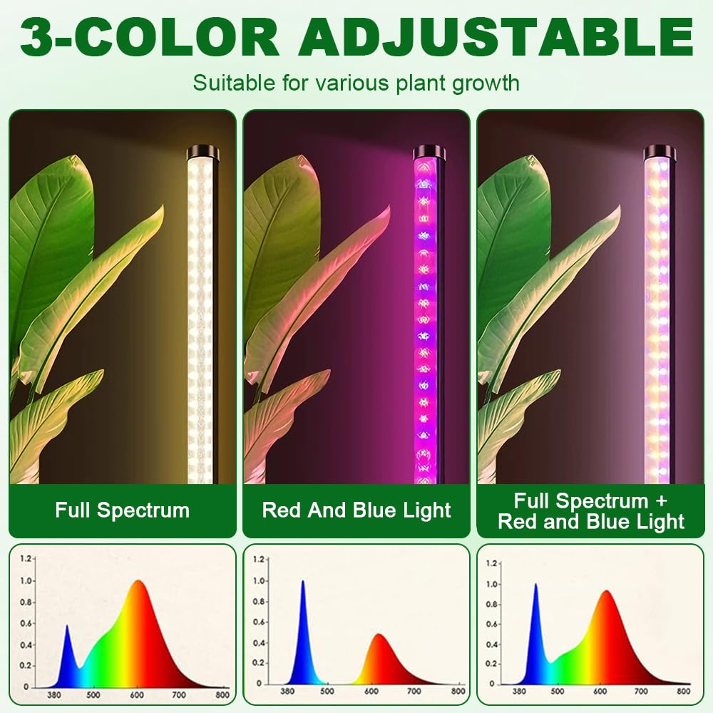 Lampe Plante Interieur, 243 LEDs Lampe Horticole Led Spectre Complet avec Minuterie et 3 Modes d'Éclairage, 45 W, Lumière de Croissance pour Plantes avec Base Ronde [Classe énergétique E]