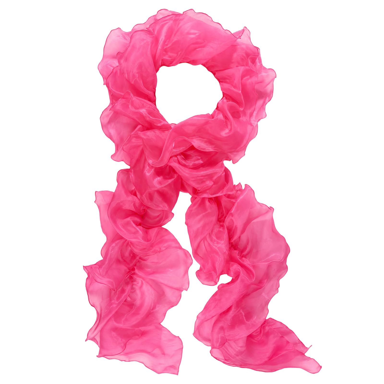 Mikovivi Organza Boa, 1920s Tulle Boa Scarf Wrap for Women (Rose Red)