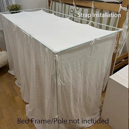 Vista 64 de 4 postes esquineros para dormitorio de estudiantes, litera, mosquitera, mosquitera, cortinas de cama para estudiantes, dormitorio, escuela