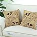 CaliTime Canvas Throw Pillow Case Shell for Couch Bed Home Decoration Halloween Roses Floral Skull 18 X 18 Inches Wine Yellow