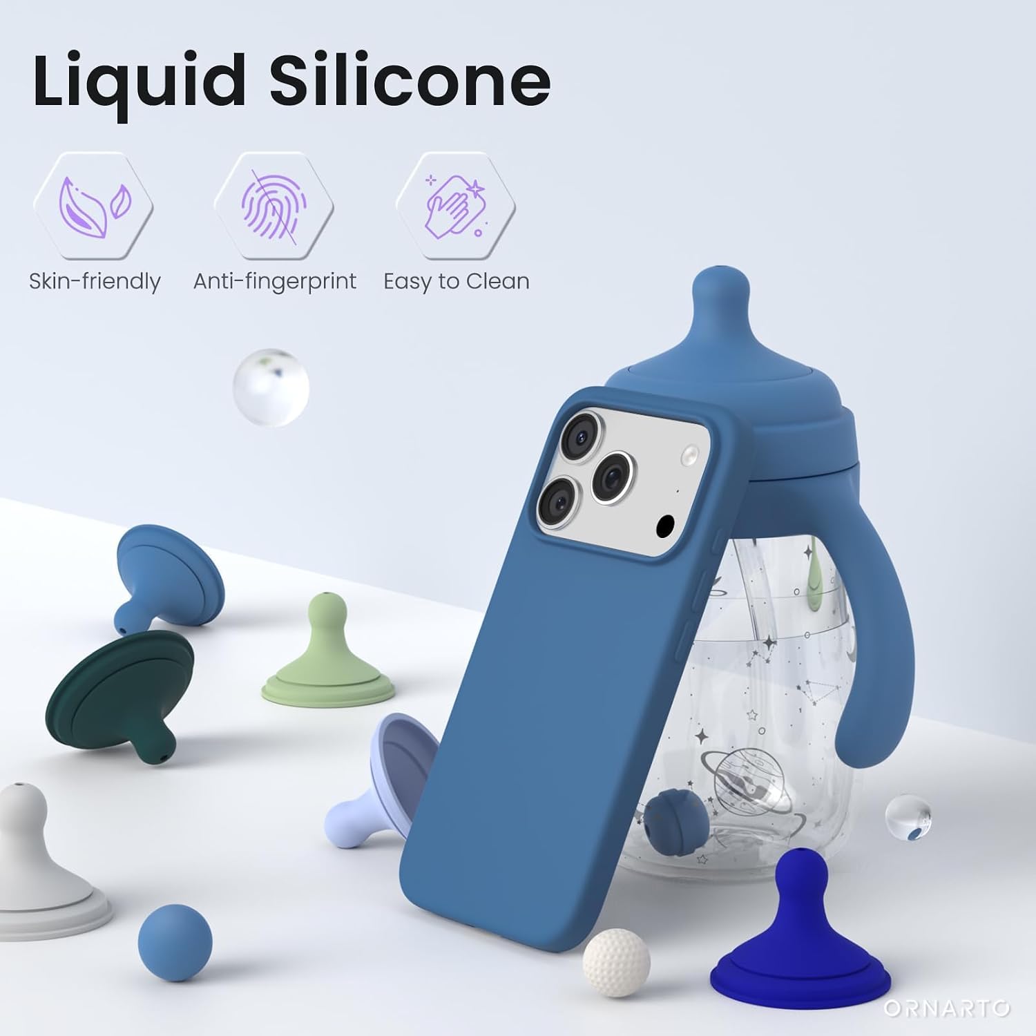 for iPhone 17 Pro Case 6.3", Slim Liquid Silicone,Blue thumbnail