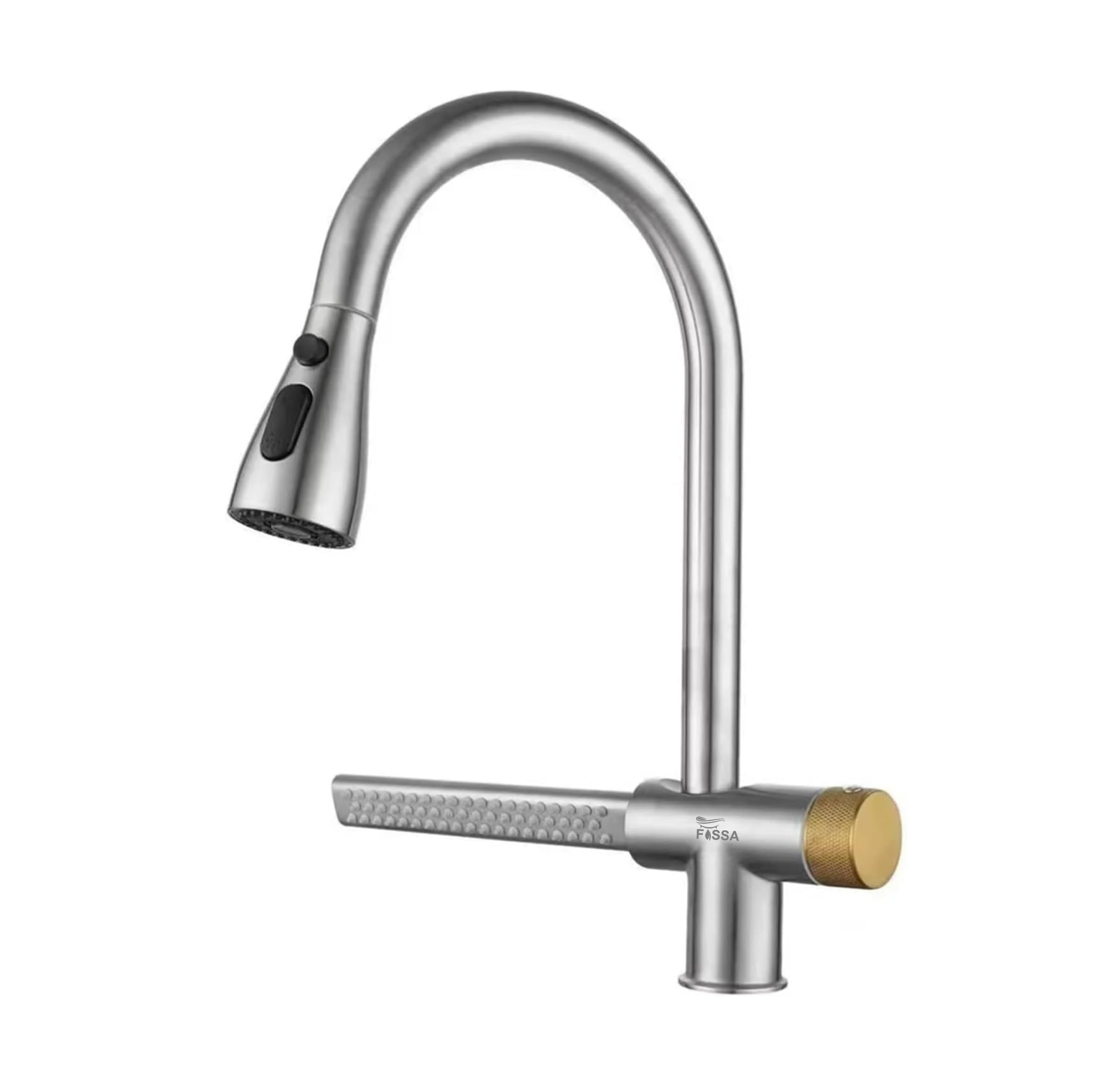 Fossa Kitchen faucets with Pull Down Sprayer with Waterfall Shower Stainless Steel Single Hole Hot and Cold Water Swivel Pull Down Kitchen Faucet-Grey Black (Drawing) (B0C8PMZXCF) Amazon Price History, Amazon Price Tracker