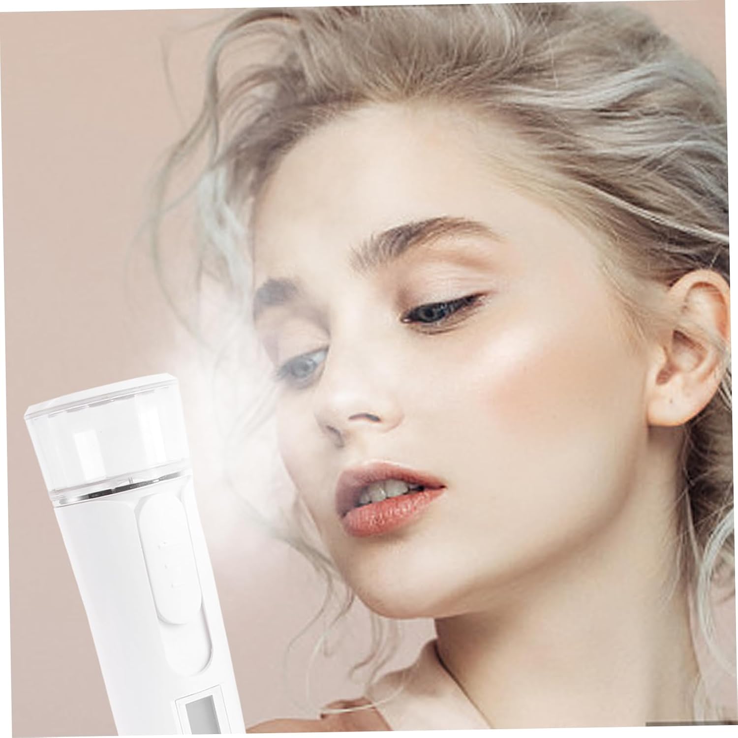 FOMIYES Nano Facial Mister Hydrating USB Facial Steamer Portable Mini Skin Humidifier for Home Car Office Moisturizing Beauty Device with Tank White