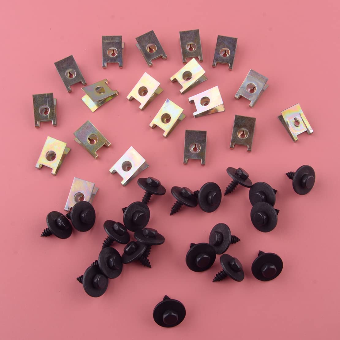 40Pcs Metal Car Screw Body Fender Bumper Retainer U Nut Clips - View #7