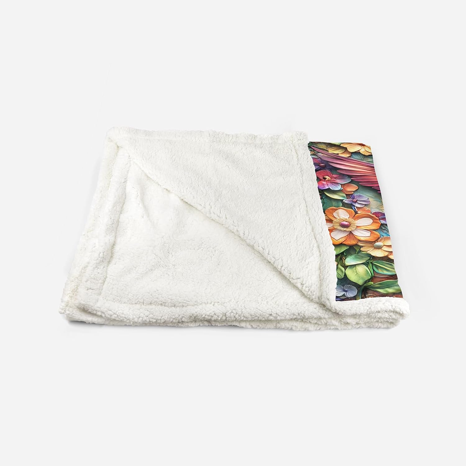 AILONEN Colorful Hummingbird Throw Blanket,Beautiful Floral Bird Fleece Sherpa Blanket for Girls Women,Tropical Bird Botanical Blankets, 78 x 59 Inches