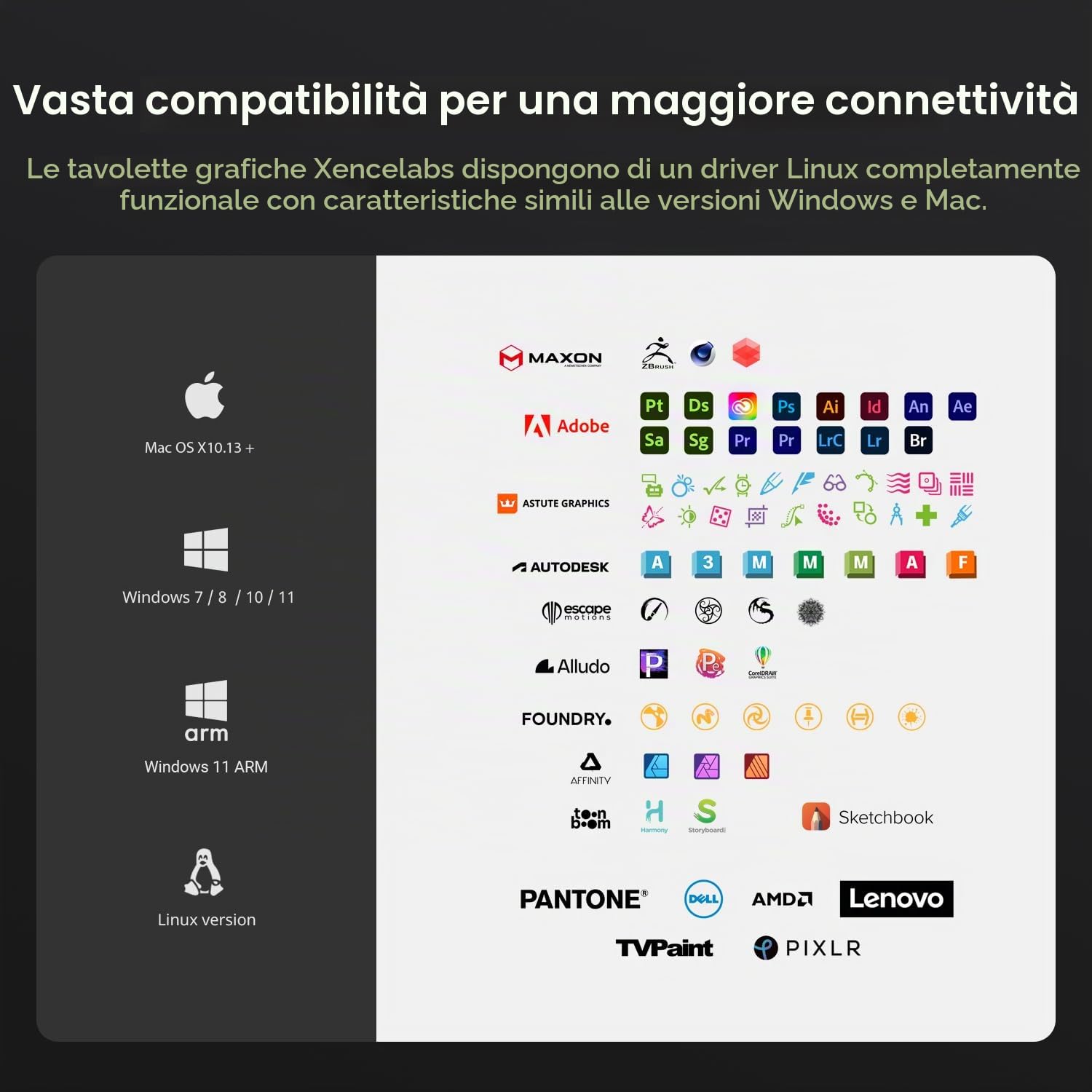 Xencelabs Pen Tablet Small Tavoletta Grafica Professionale con 2 Penne senza Batteria 8 pollici Professionale Rapporto 16:9 Tavola Grafica per Windows-ARM/Windows/Mac/Linux