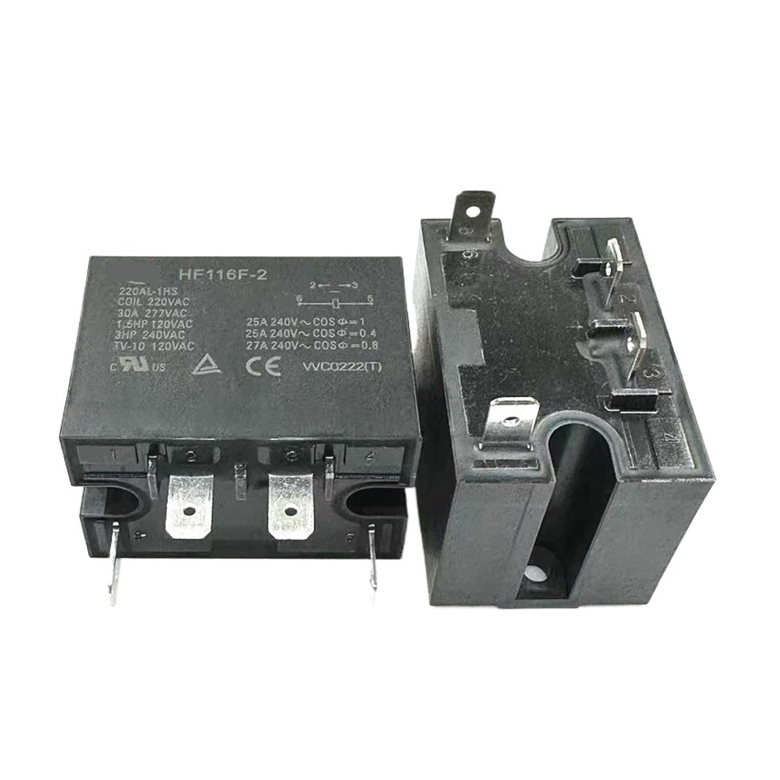 Relé HF116F-2 220AL-1HS de aire acondicionado 220V AC con 4 pines para repuesto eléctrico 3