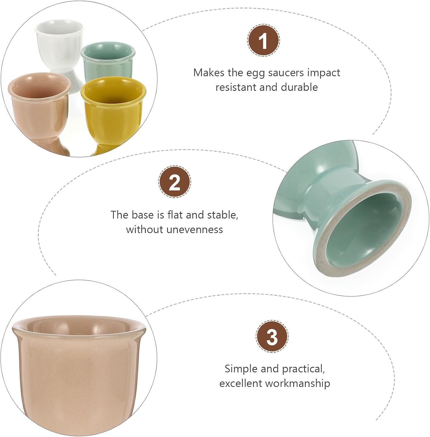 6pcs Ceramic Egg Cups for Breakfast Egg Holding Cups Home Kitchen