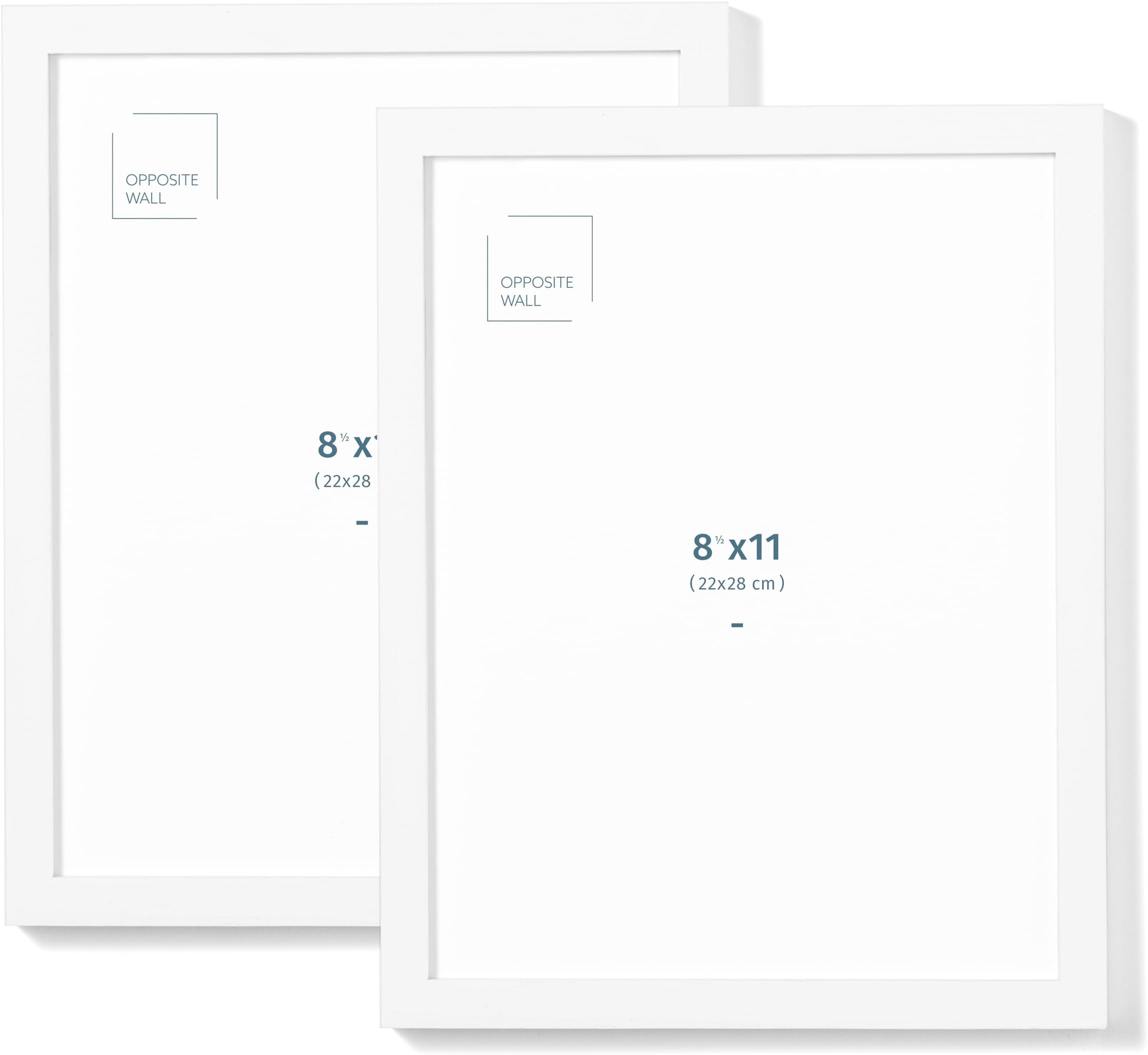 Set of 2, (8.5 x 11 in | 22x28 cm) White Solid Oak Wood Picture Frame Poster Frame Wall and Tabletop Photo Frame