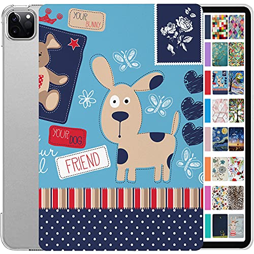 Image of DuraSafe Cases For iPad PRO 11 Inch 2 3 4 Gen [ PRO 11 2nd 2020 3rd 2021 4th 2022 ] A2759 A2435 A2761 A2762 A2377 A2459 A2228 A2068 A2230 A1980 A2013 Printed Slim Hard Shell Stand Cover - Puppy Friend