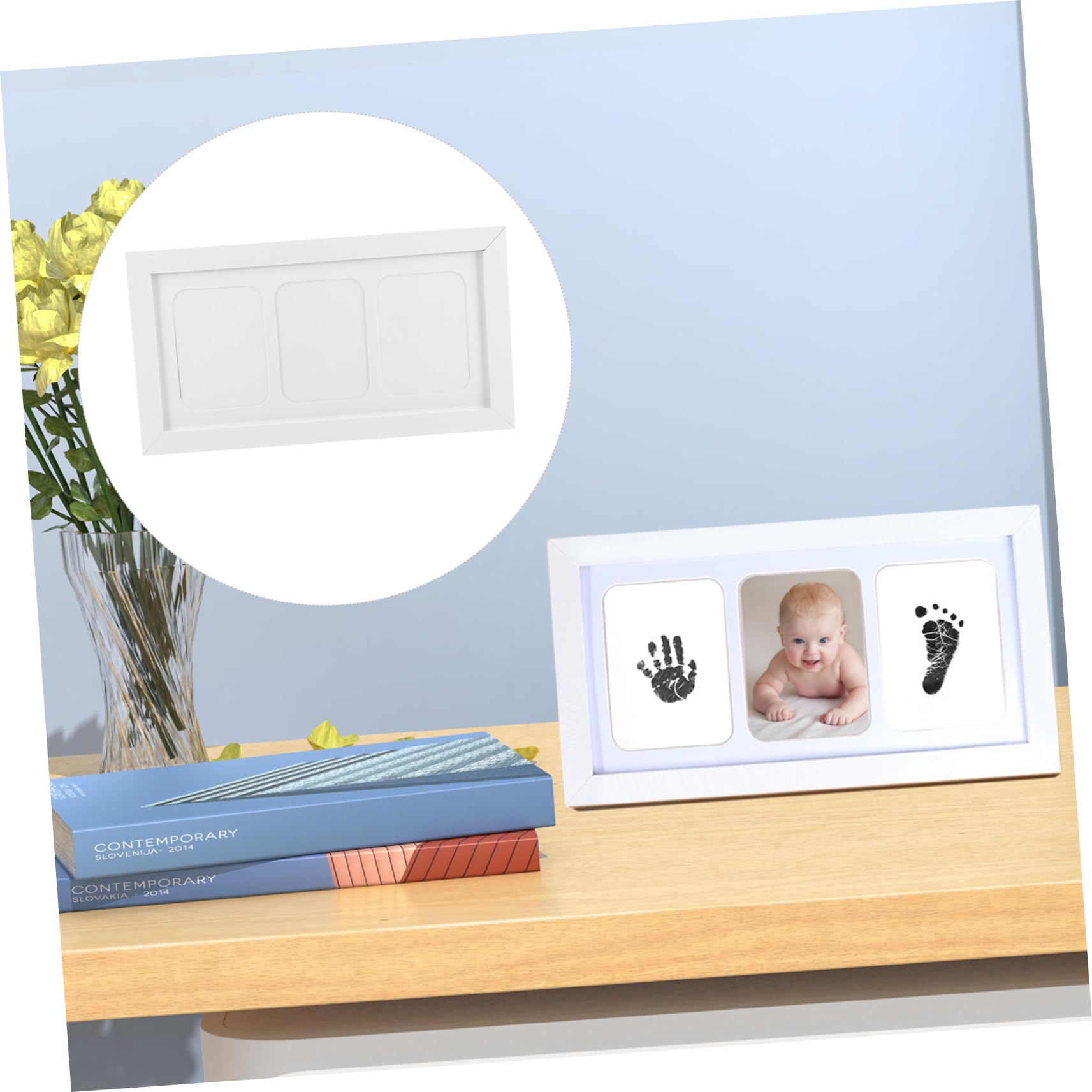 ifundom Newborn Footprint Handprint Photo Frame Kit Diy Handprint Footprint Ink Pad