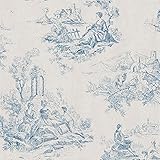 Toile De Jouy Wallpaper Blue Country Scene Traditional Vintage Classic