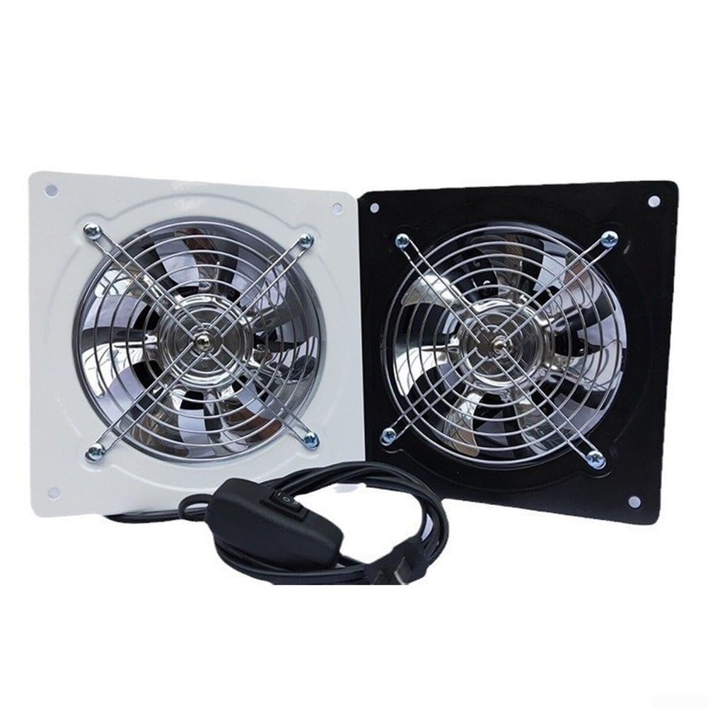 Ventola di scarico da 6 pollici, motore in rame da 40 W, efficiente (nero) | Dual Flow, estrazione/alimentazione, controllo touch, rimuove fumo/odori, flusso d'aria fresca