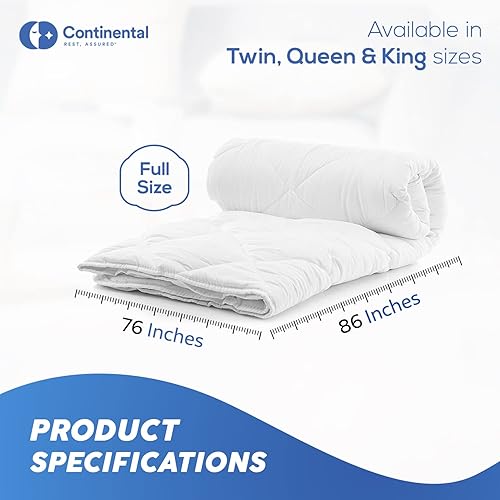 Miniatura 3 de Serenity - Edredón europeo de plumón de ganso blanco de 700 relleno, hipoalergénico, esponjoso, ligero, fabricado en los Estados Unidos, tamaño