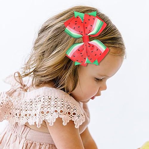 Miniatura 3 de Pinza de lazo de pelo de fresa para niñas, pasadores de pelo de frutas con cinta de fresa BBG24 (juego de lazo de fruta F4)