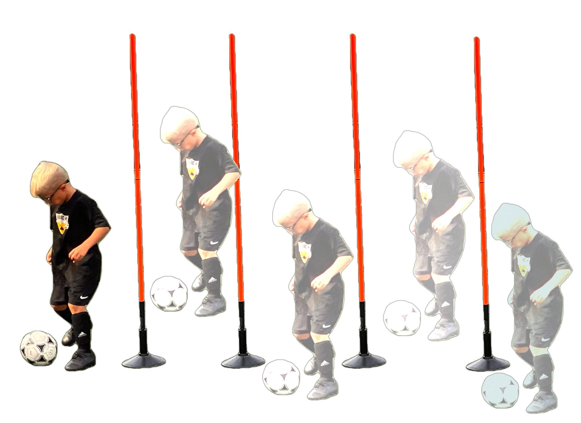 Freshnewlooks Set of 4 Agility Poles with Carry Bag - Football Goalie Training Set - Soccer Goalie Training Set - Football Goalie Training Set for Boys and Girls