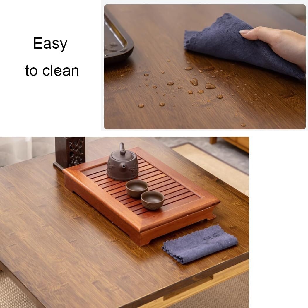 Wooden Japanese Folding Low Tea Table with Folding Legs, Bamboo Floor Desk, Multipurpose Meditation, Coffee, Laptop, Dining, and Picnic Table – Compact and Portable (60x60x23.5cm, 70x70x28.5cm) - Image 7