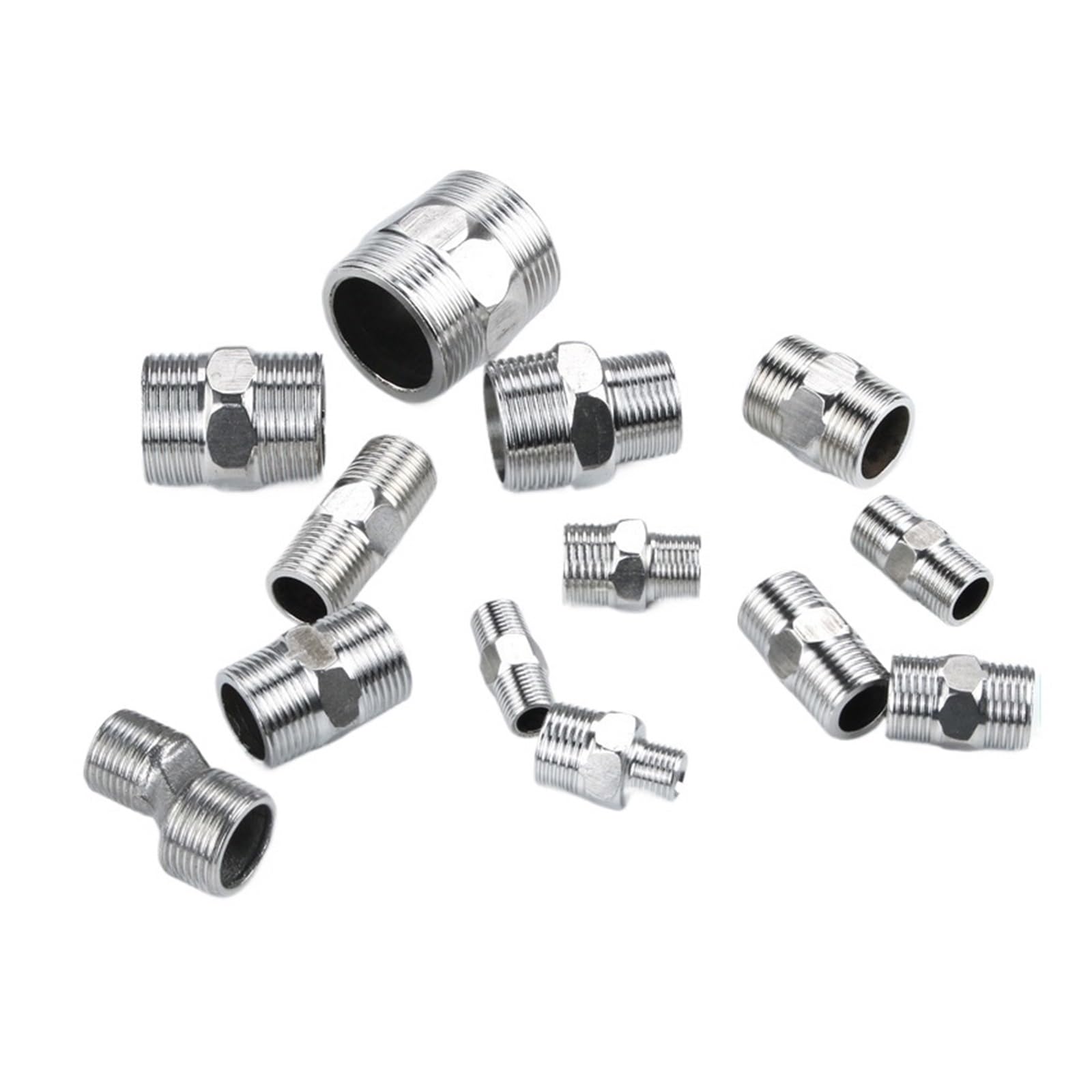 Accesorio de conversión de Acero Inoxidable, Accesorio Reductor de Acero Inoxidable, Rosca Macho de 1/4", 3/8", 1/2", 3/4", 1", acoplador rápido (6,50 Piezas BSP)