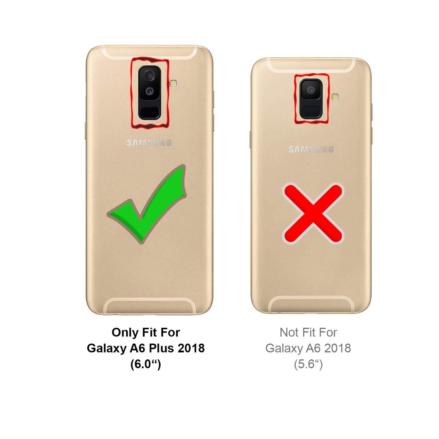 Verco Galaxy A6 Plus Cover, Custodia a Libro Pelle PU per Samsung Galaxy A6+ Case Booklet Protettiva [magnetica integrata], Azzurro