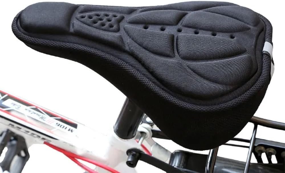 Bicycle Accessories 3D Seat Cover Riding Equipment Accessories Mountain Bike Cushion Cover Thick Silicone Cushion Cover (Black)