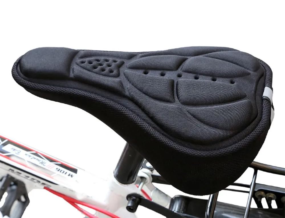 Bicycle Accessories 3D Seat Cover Riding Equipment Accessories Mountain Bike Cushion Cover Thick Silicone Cushion Cover (Black)