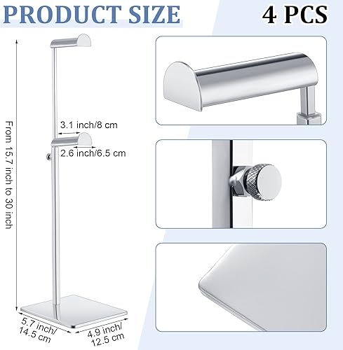 Miniatura 2 de Soporte de exhibición de bolso de acero inoxidable, 4 piezas, soporte de exhibición de bolso de mano, soporte de altura ajustable para boutique,