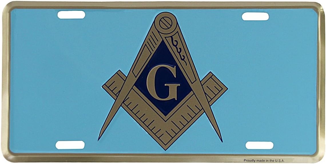 TG,LLC Treasure Gurus Masonic Emblem US Made Embossed Aluminum License Plate Mason Gift