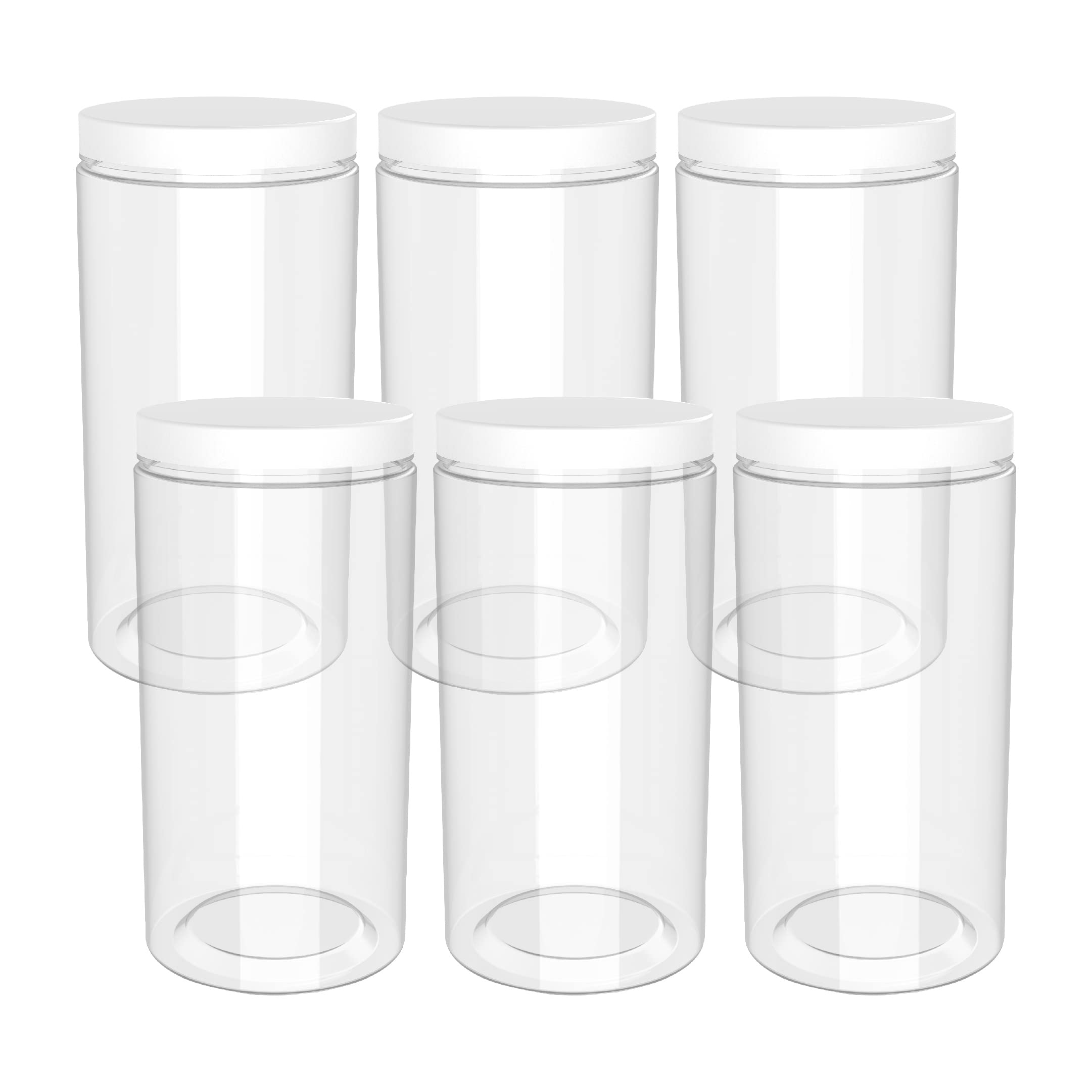 Photo 1 of HoleviFO 6-Pack Clear Plastic Jars - 48oz, 1.5 Quart