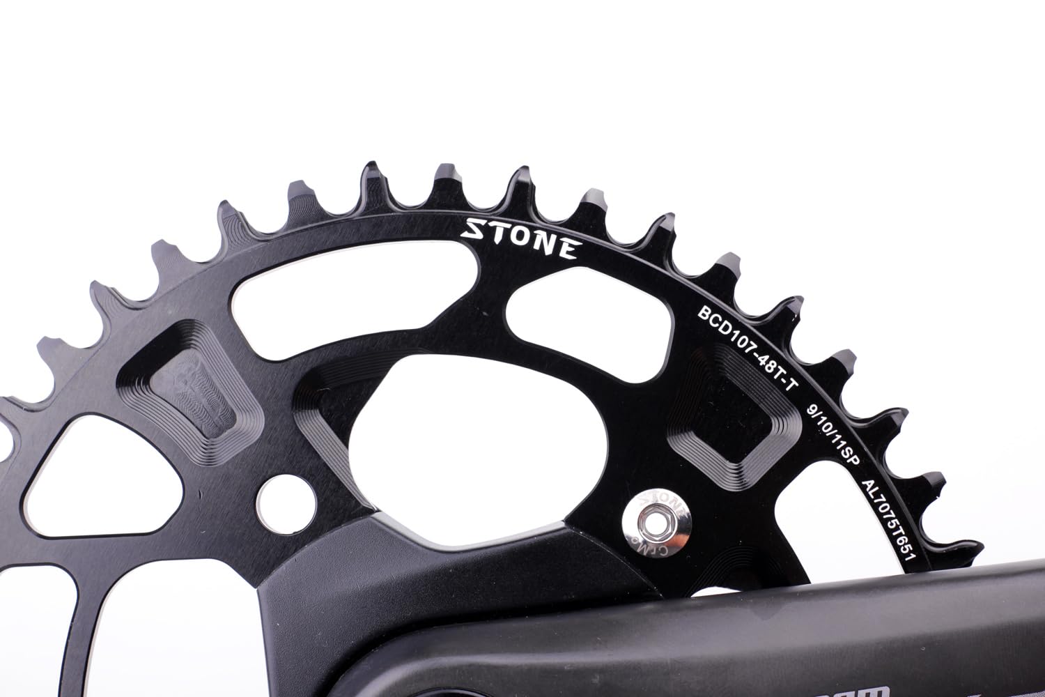 Stone Round/Oval Single Plate 107 BCD Compatible with SRAM Force AXS Gravel Road Road CNC Aluminum 7075-T651 4 Arms 38T - Image 4
