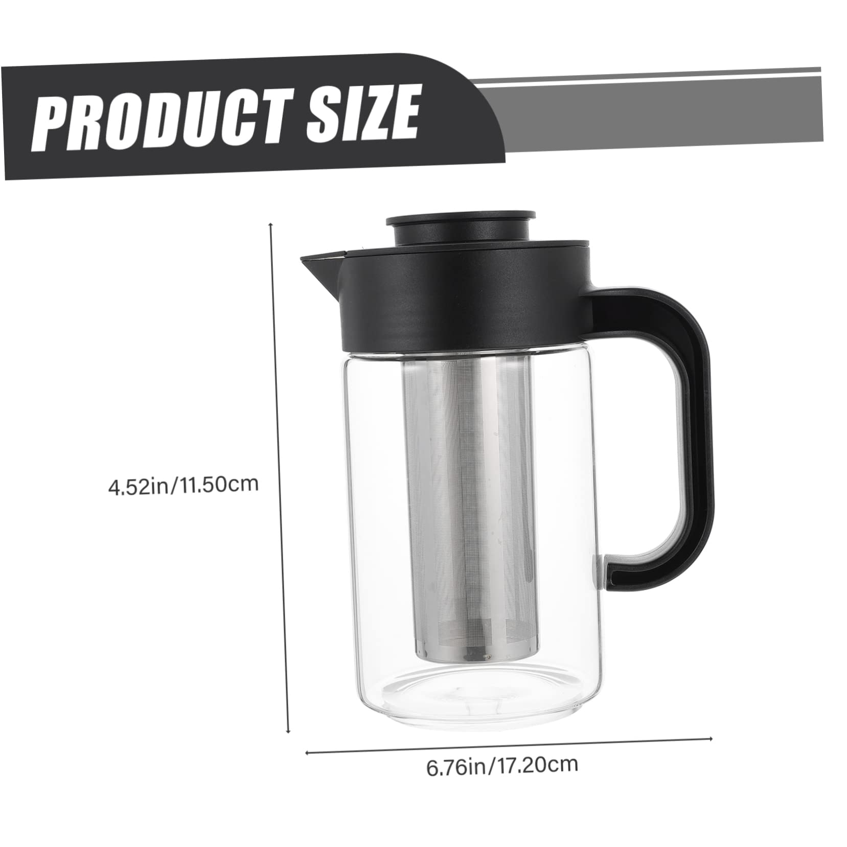 Hochtemperatur Glaskrug mit Deckel 1000ml aus Edelstahl Stabiles Design Teekessel zum Servieren von Kaltem Wasser und Heißem Tee bei Partys