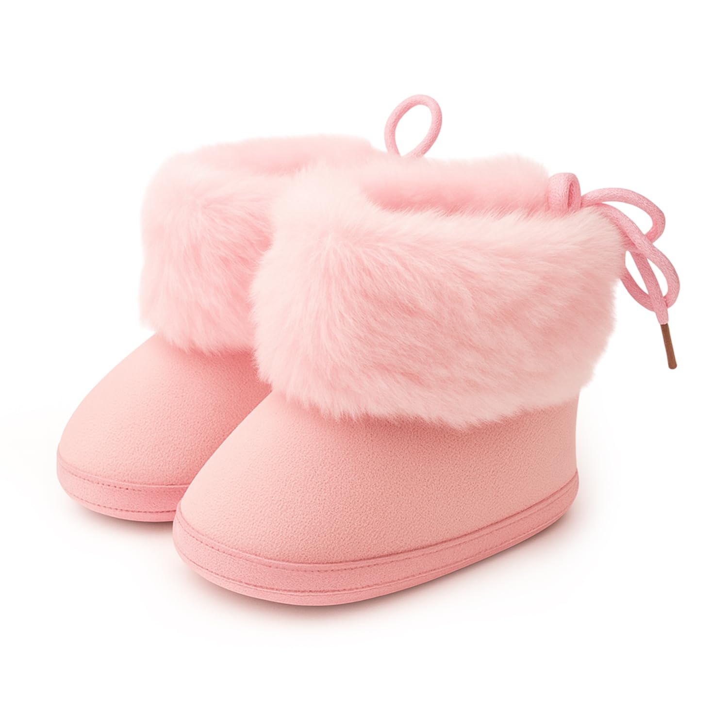 Baby Shoes for 0-1 Year Baby, Soft Warm Plush Fur Crib Shoes with Non-Slip Sole, Newborn Infant Toddler Prewalker Shoes-image-22