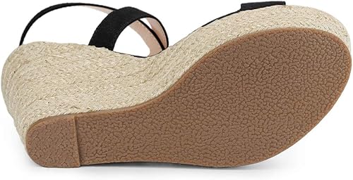 Miniatura 5 de Allegra K Sandalias de tacón con cuña cruzada para mujer