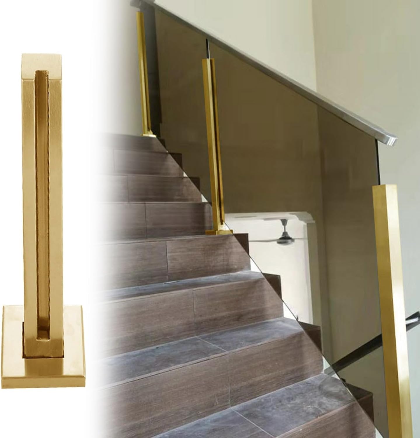 CMBSSTFC Słupek balustrady ze stali nierdzewnej do ganku/willi/werandy il Tralka słupek - słupek końcowy 120 cm/47,2 cala - balustrada Ra