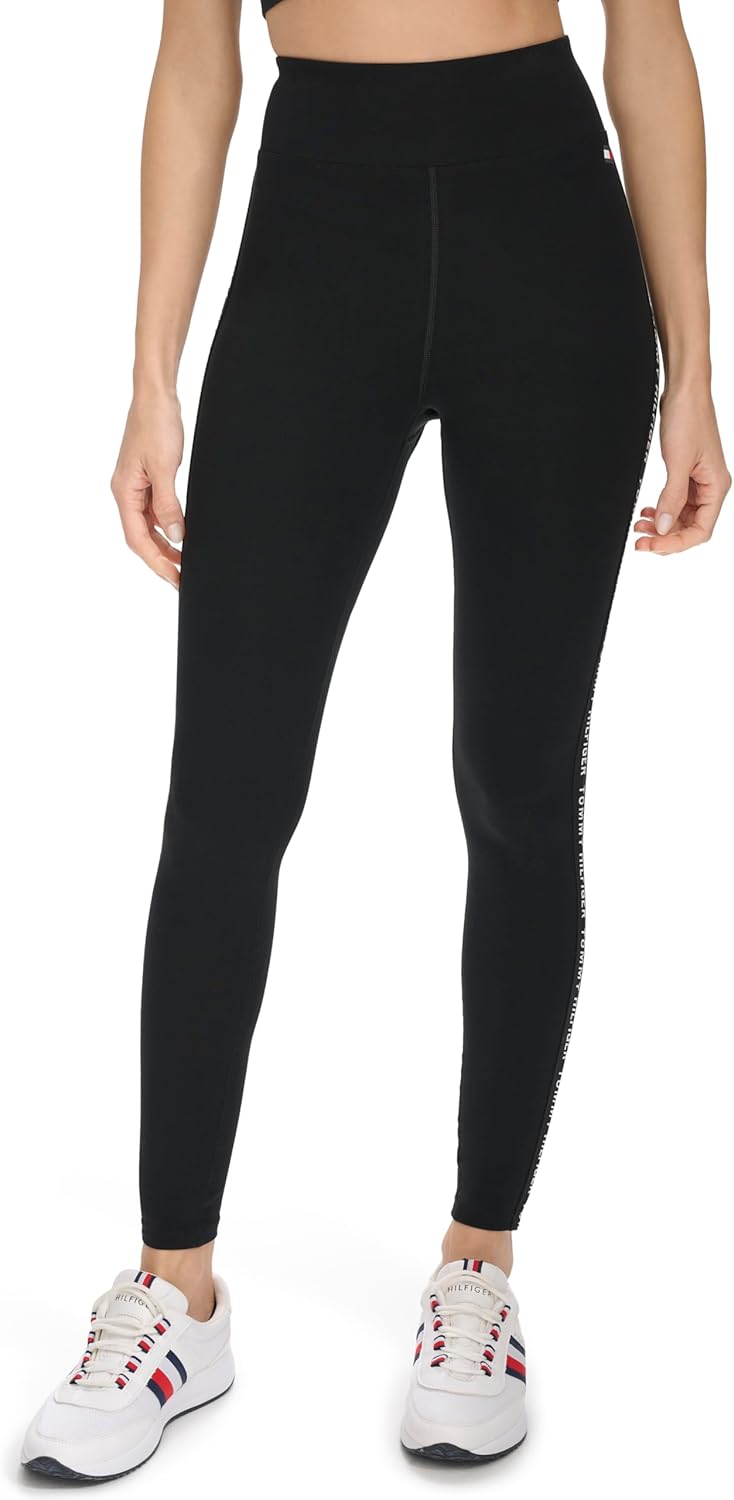 Tommy Hilfiger Womens Logo Tape High Waist Performance Legging - Image 2