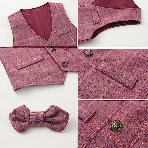 Image of Kimocat Boys 3Pcs Clothing Sets Elegant Long Sleeve Shirts + Vest with Flower+Pants Party Suit