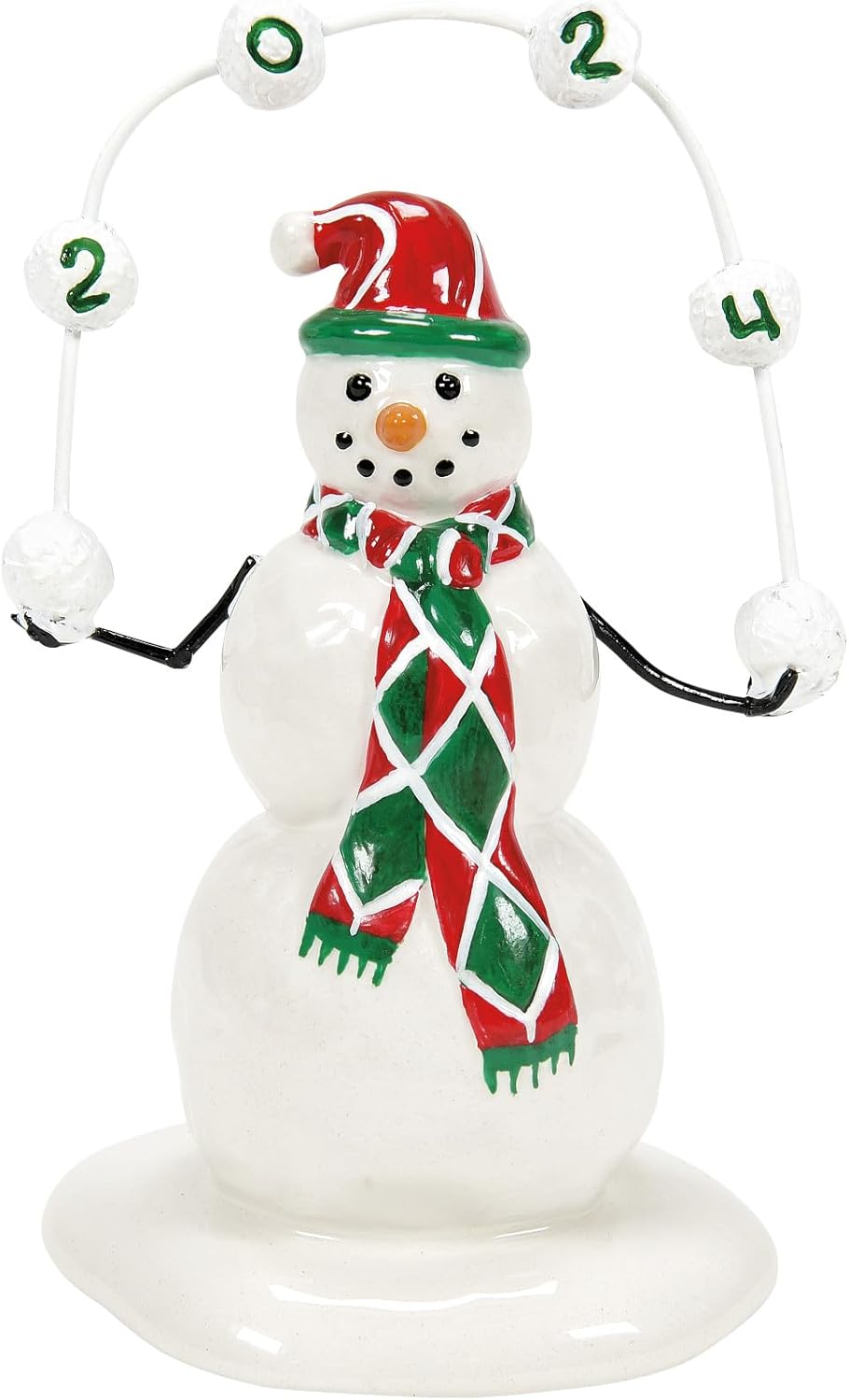 Department 56 Village Collection Accessories Lucky the Snowman 2024 Dated Limited Edition Figurine, 4.25 Inch, Multicolor