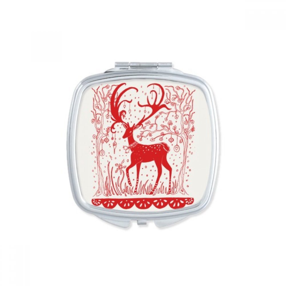 Miroir de poche bleu motif cerf mignon, le petit cadeau portable parfait pour faire plaisir