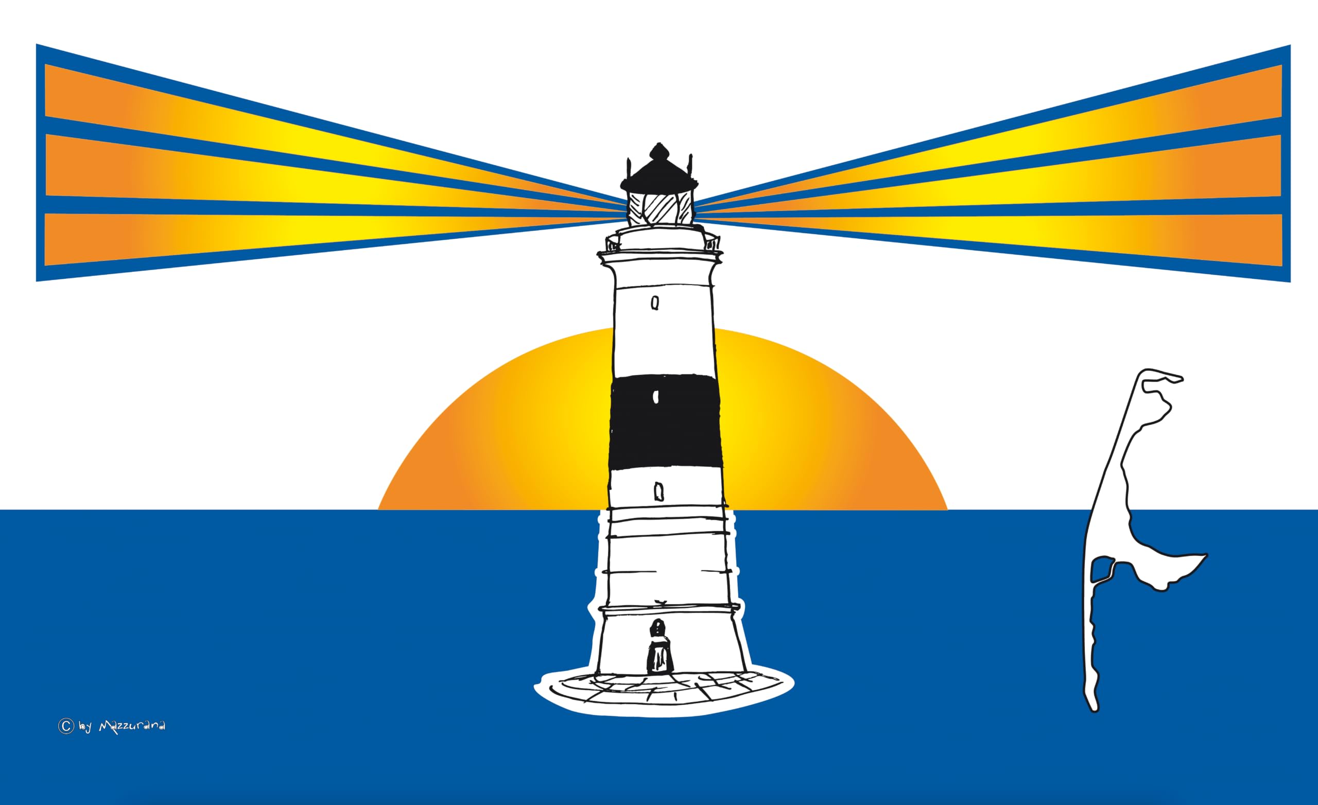 Flaga latarni morskiej Sylt – statement morski z urokiem wybrzeża Marine Flag / 90 x 60 cm